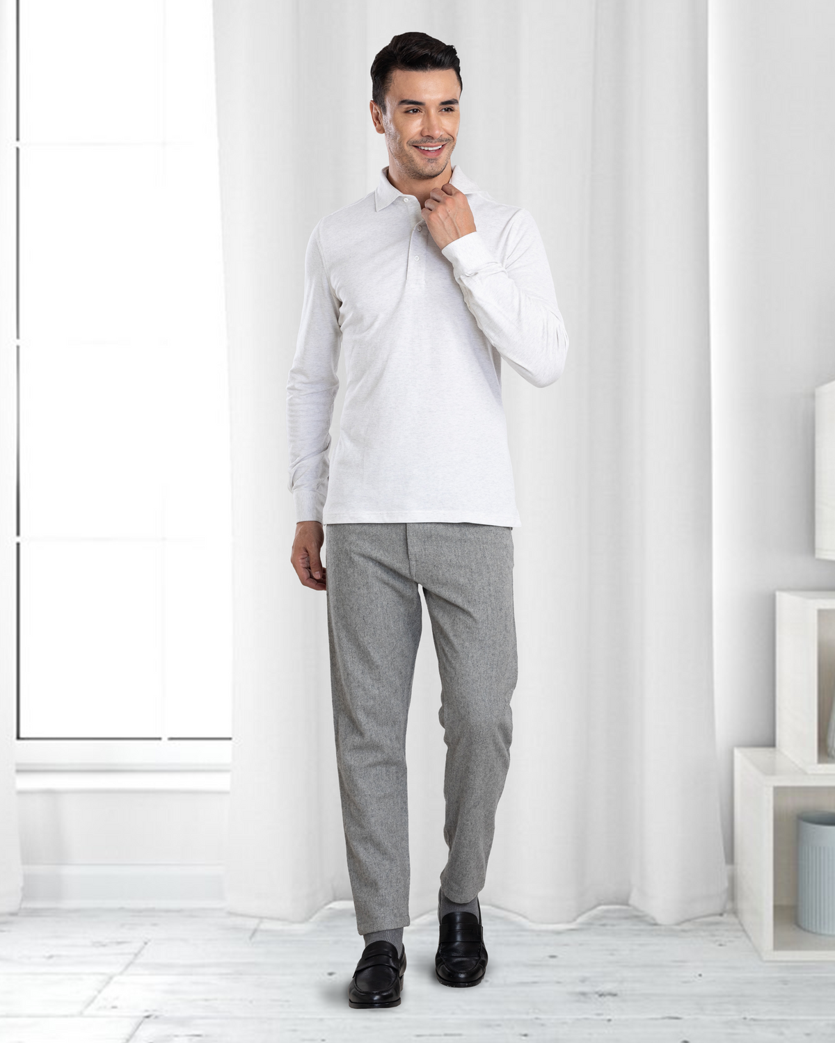 Polo Off White Heather - 5