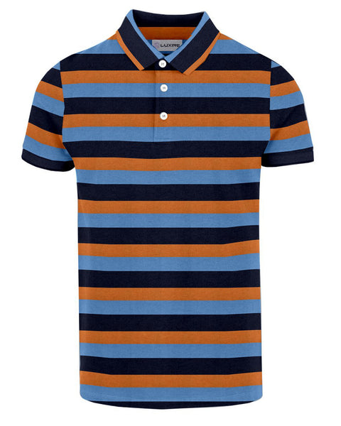 Navy Orange Blue Stripes T-shirt