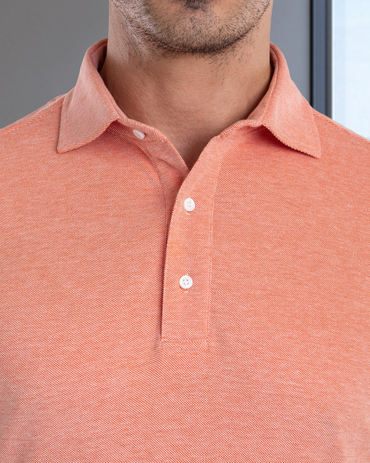Orange White Heather Polo T-Shirt - 2