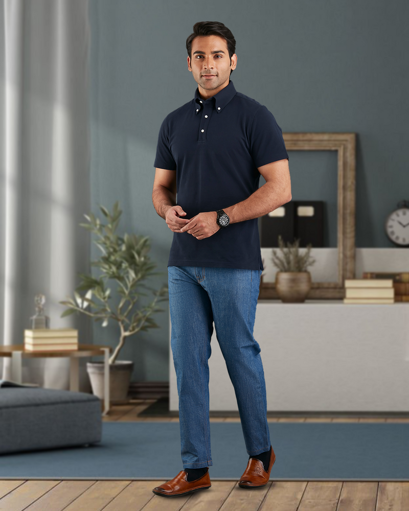 EZS Navy Polo T-Shirt