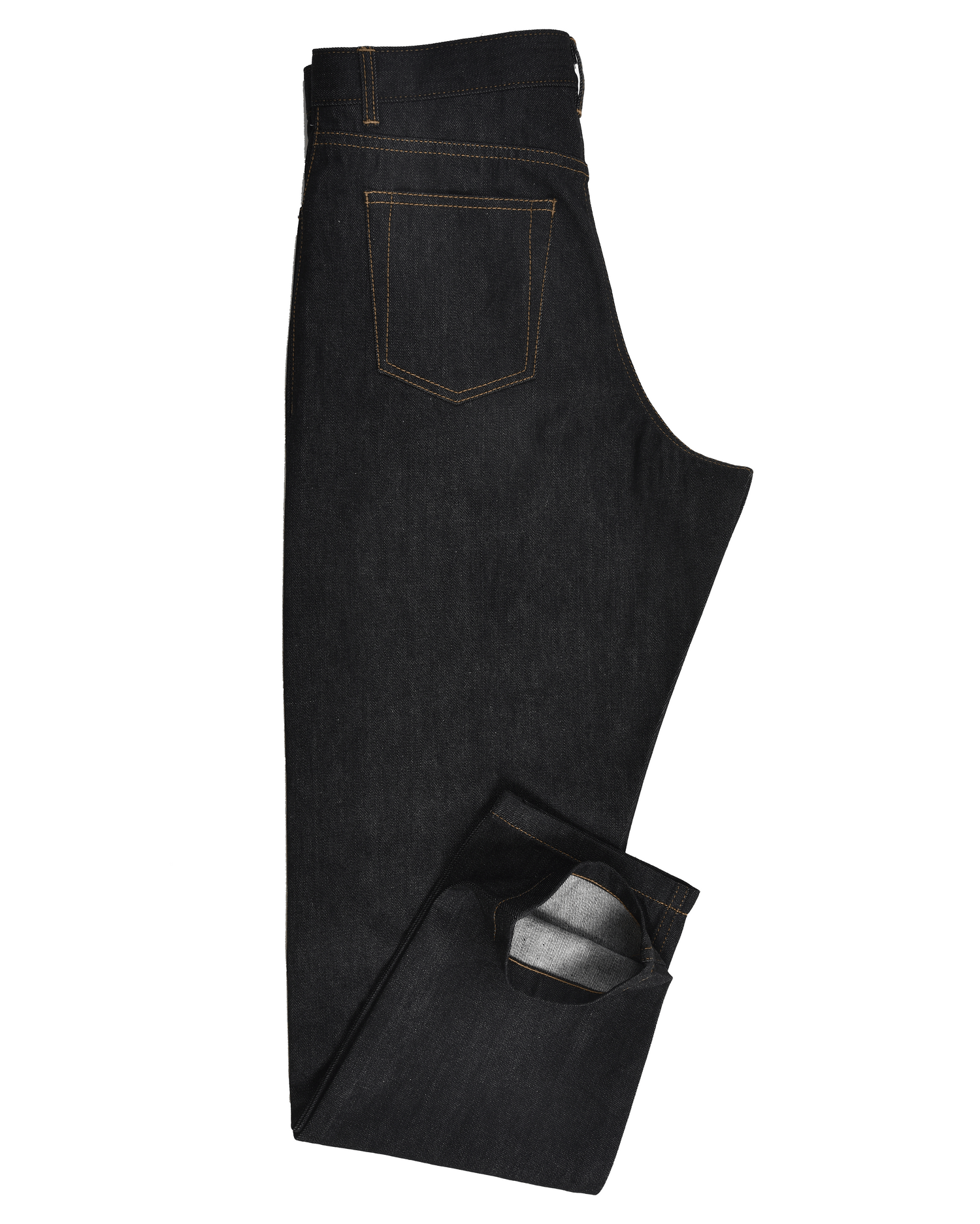 Side view of mens jeans by Luxire in midnight grey