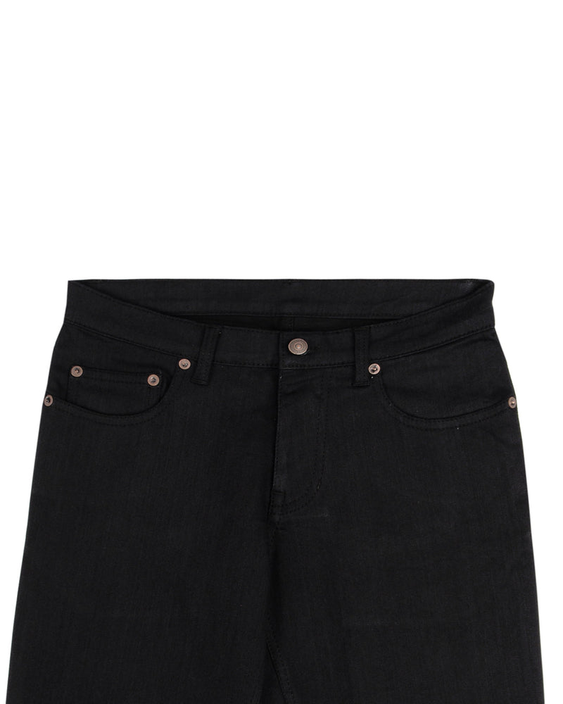 Front view of stretch jeans for men by Luxire in black
