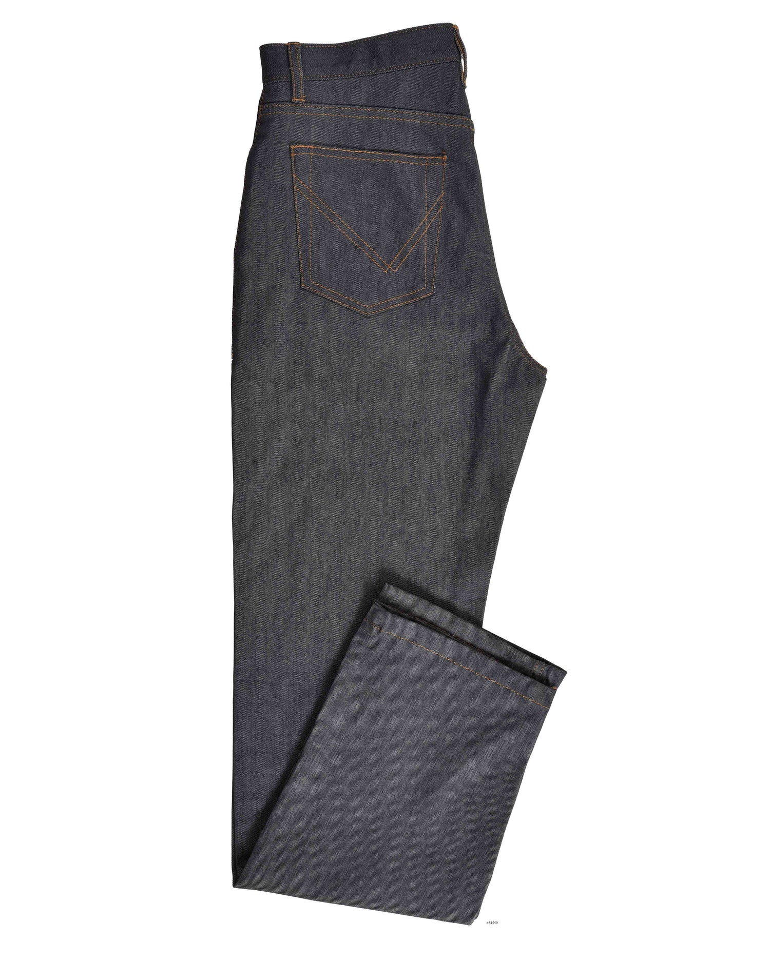 Side view of stretchable jeans for men by Luxire in dark grey