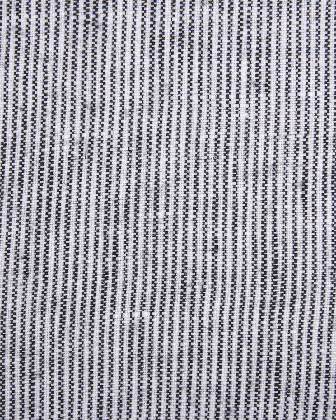 Close up of the custom linen shirt for men in black and white dress stripes by Luxire Clothing