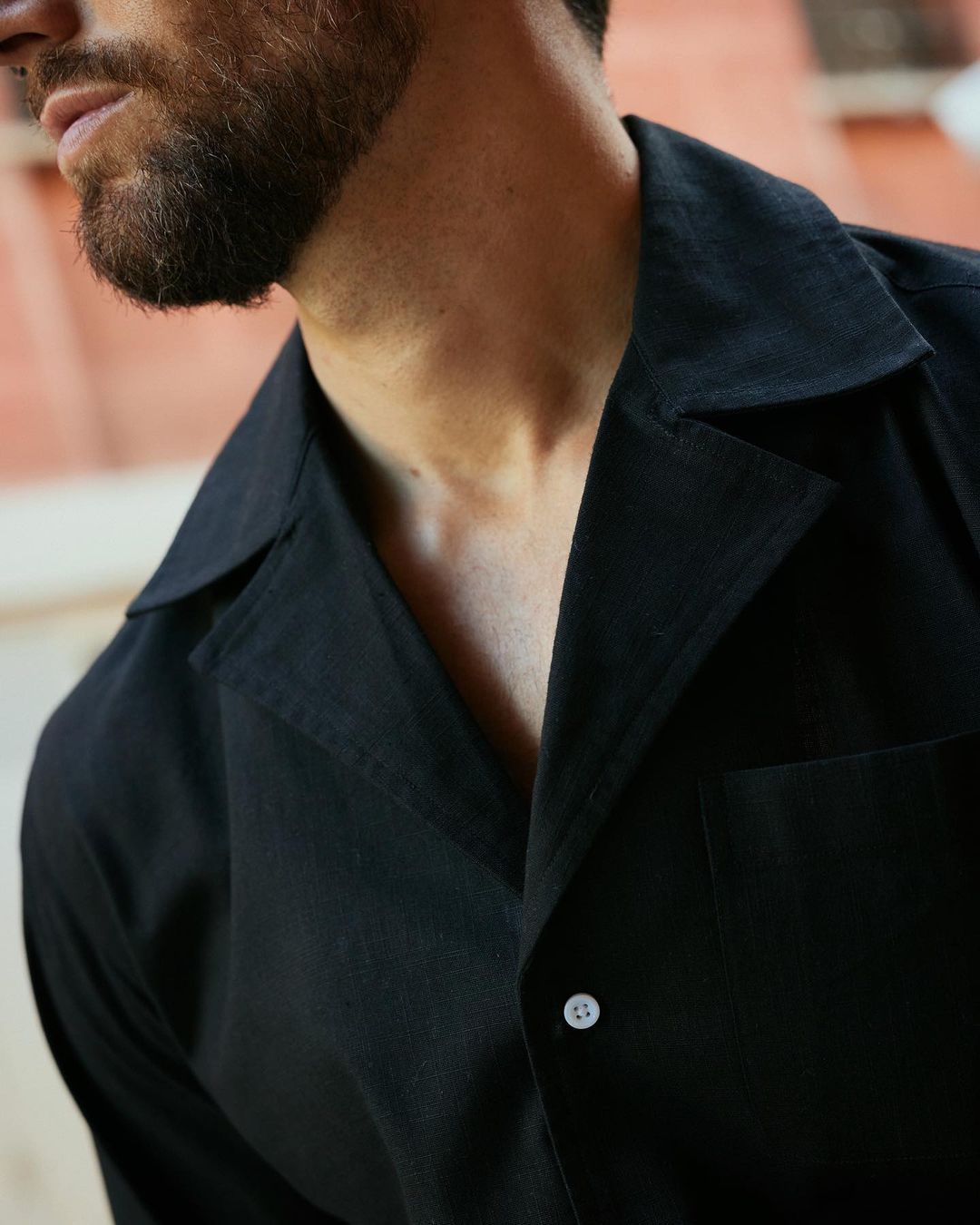 Black Linen Classic Shirt - 5