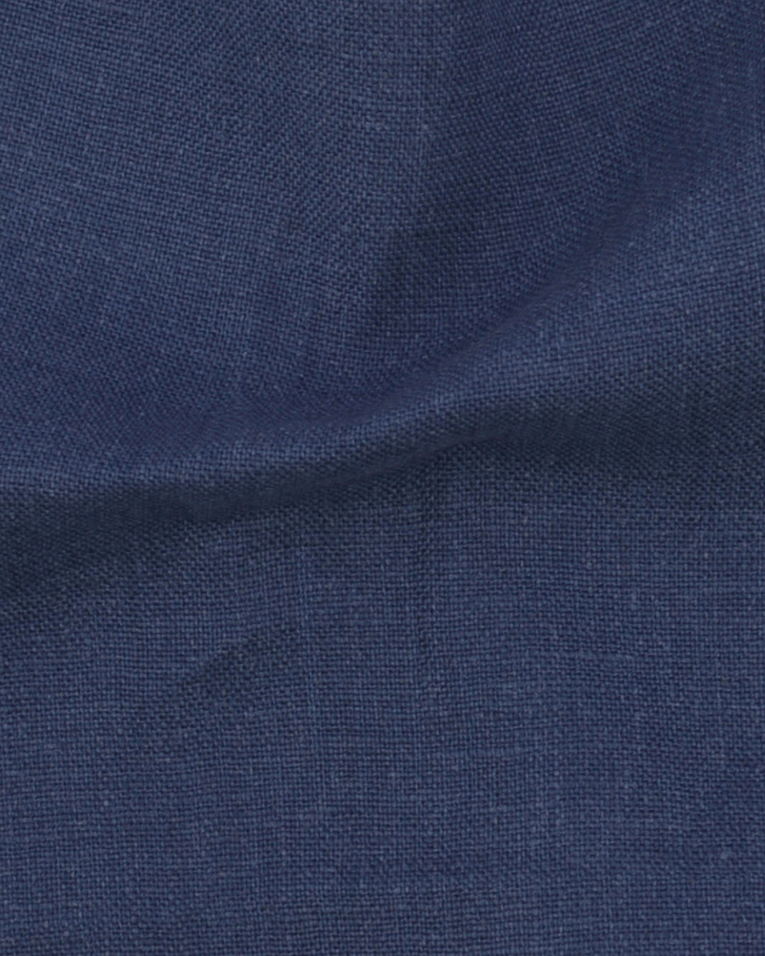 Close up of the custom linen shirt for men in indigo denim by Luxire Clothing