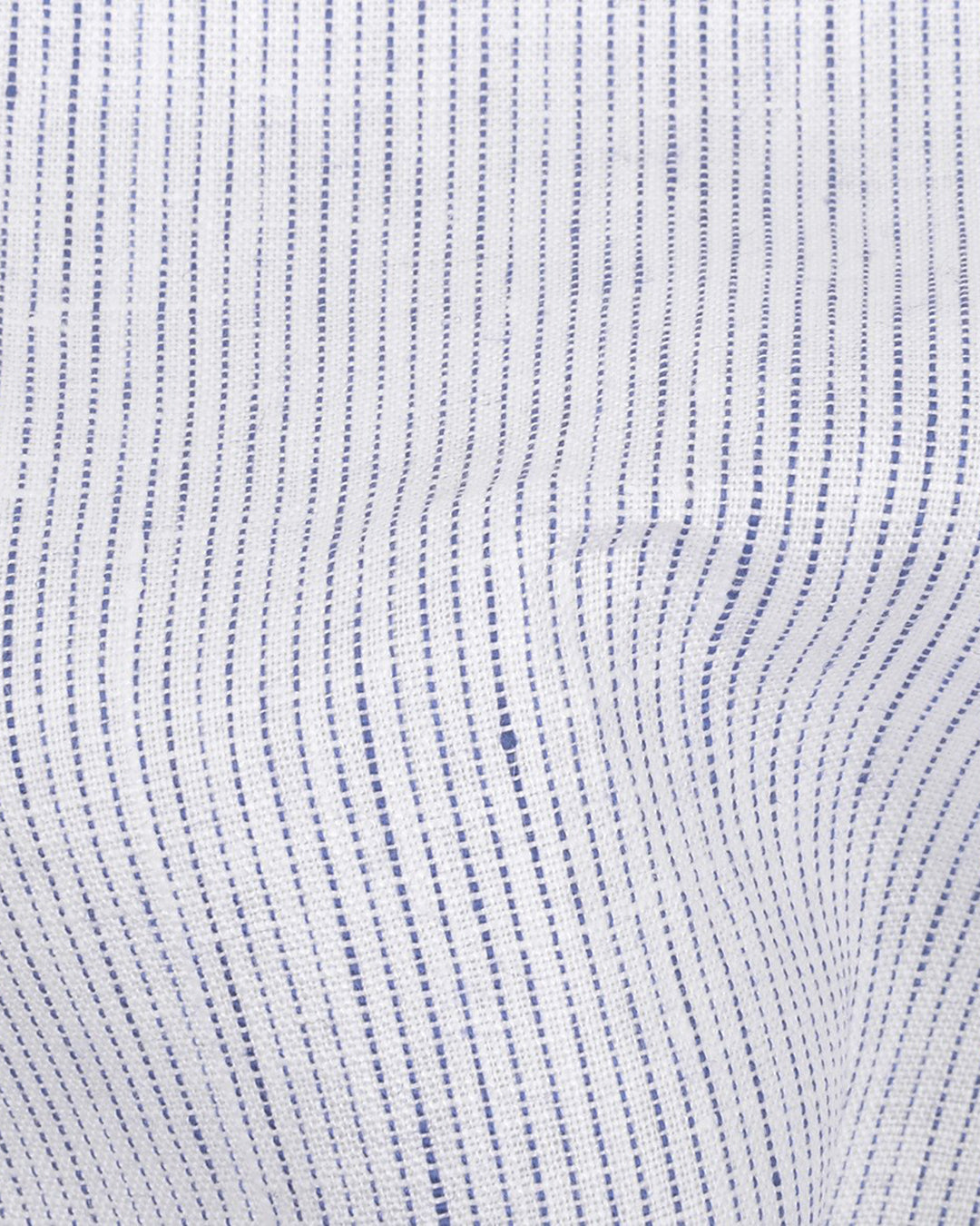 Linen: Ink Blue White Hairline Stripes - 4