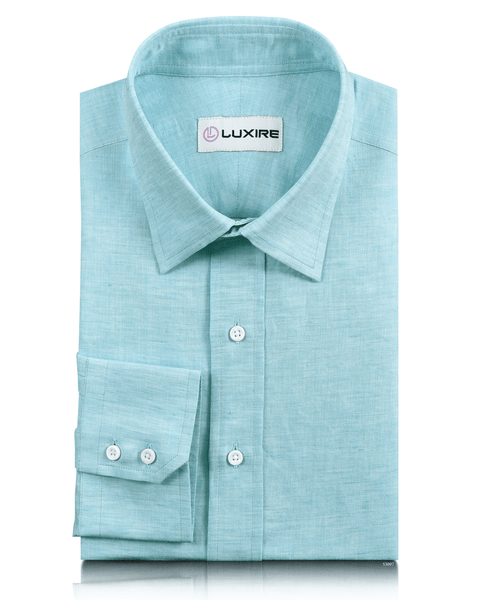 Mint Blue Cool Linen Cotton Shirt