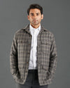 Loro Piana Brown and Grey Overchecks Shirt Jacket