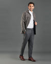 Loro Piana Brown and Grey Overchecks Shirt Jacket
