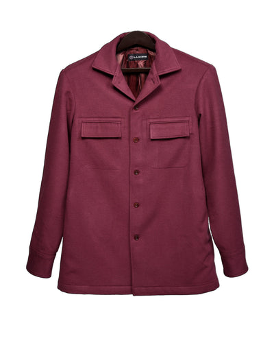 Zegna Maroon Cashco Moleskin Shirt Jacket