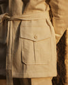Safari Jacket in Linen Cotton Canvas Off White