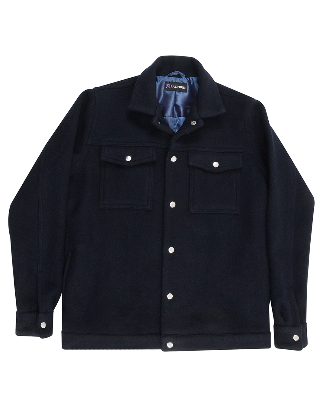 Luxire Wool Navy Shirt Jacket - 2