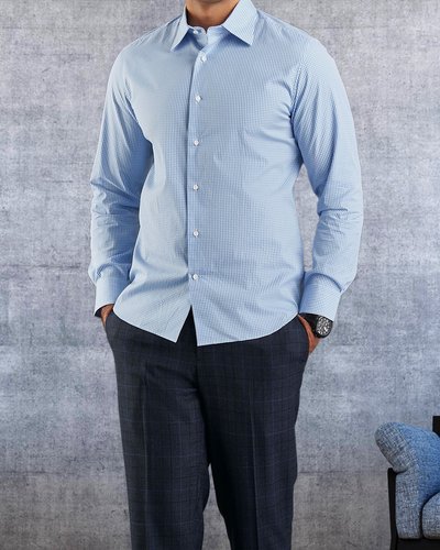 Sky Blue Gingham Shirt