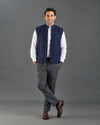 VBC Navy Flannel Quilted Gilet / Vest