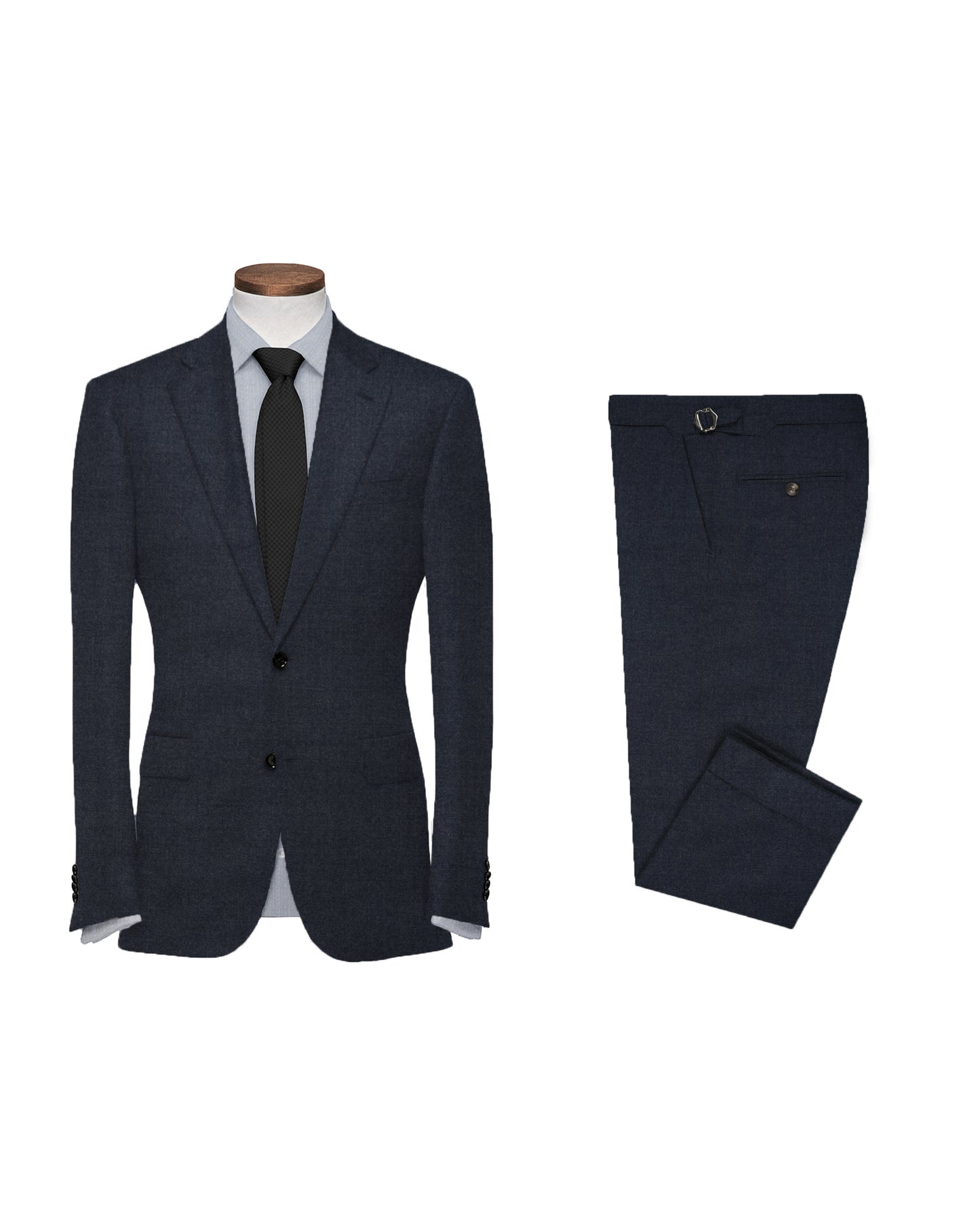 Dugdale Navy Blue Wool Flannel Suit