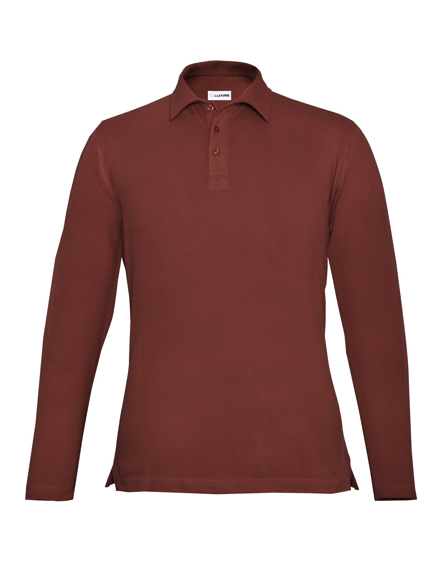 EZS Aria Rust Long Sleeve Polo