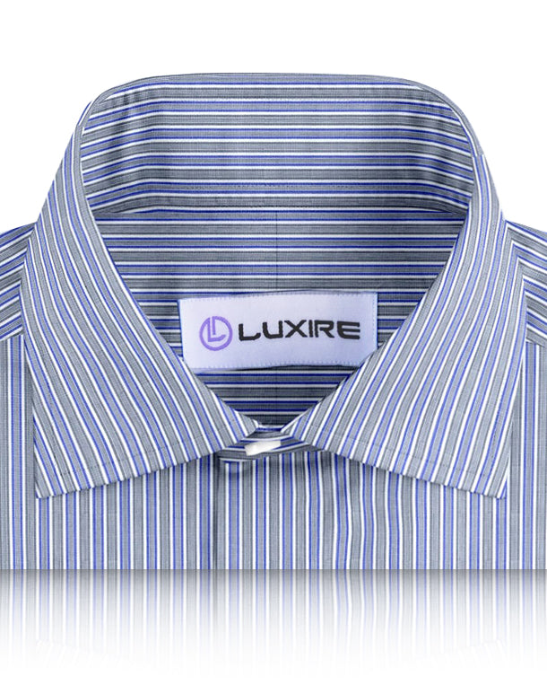Grey White Blue & Black Alternate Stripes - 2
