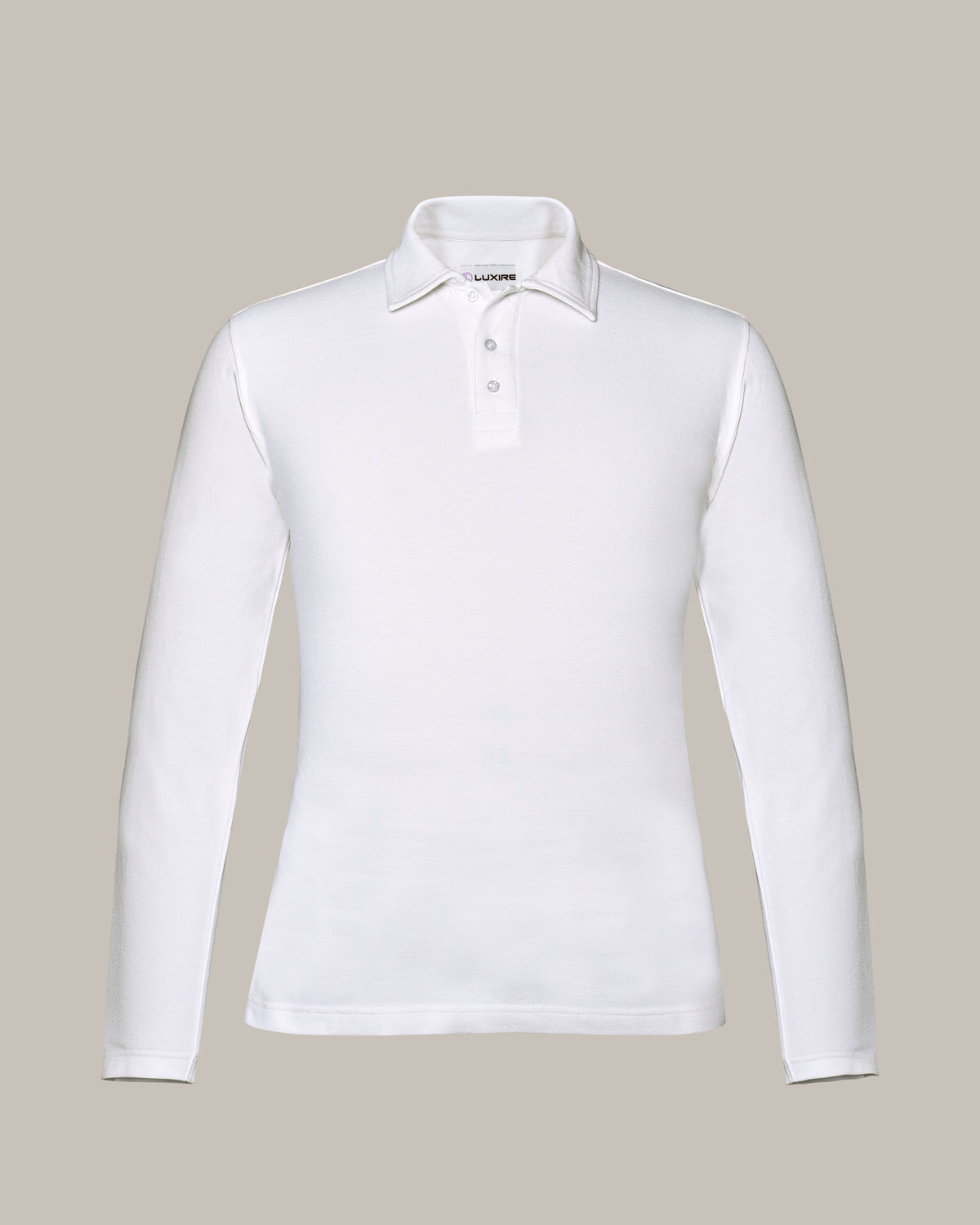 EZS Aria White Long Sleeve Polo - 12