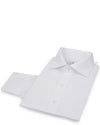 Business Shirt: White Micro Herringbone