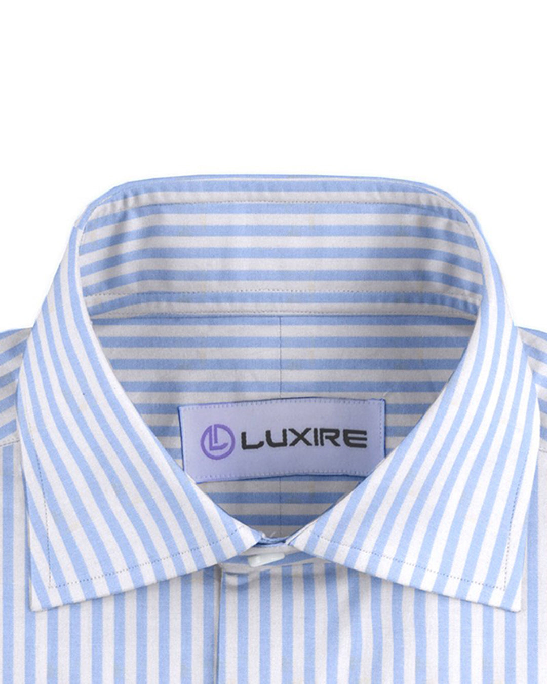 Summer Shirt in Powder Blue White Candy Stripes Seersucker - 2