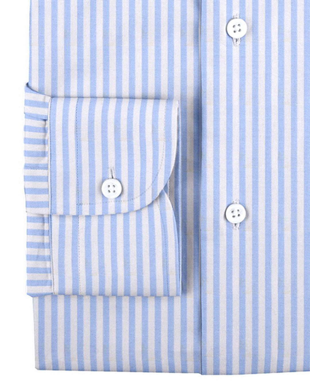 Summer Shirt in Powder Blue White Candy Stripes Seersucker