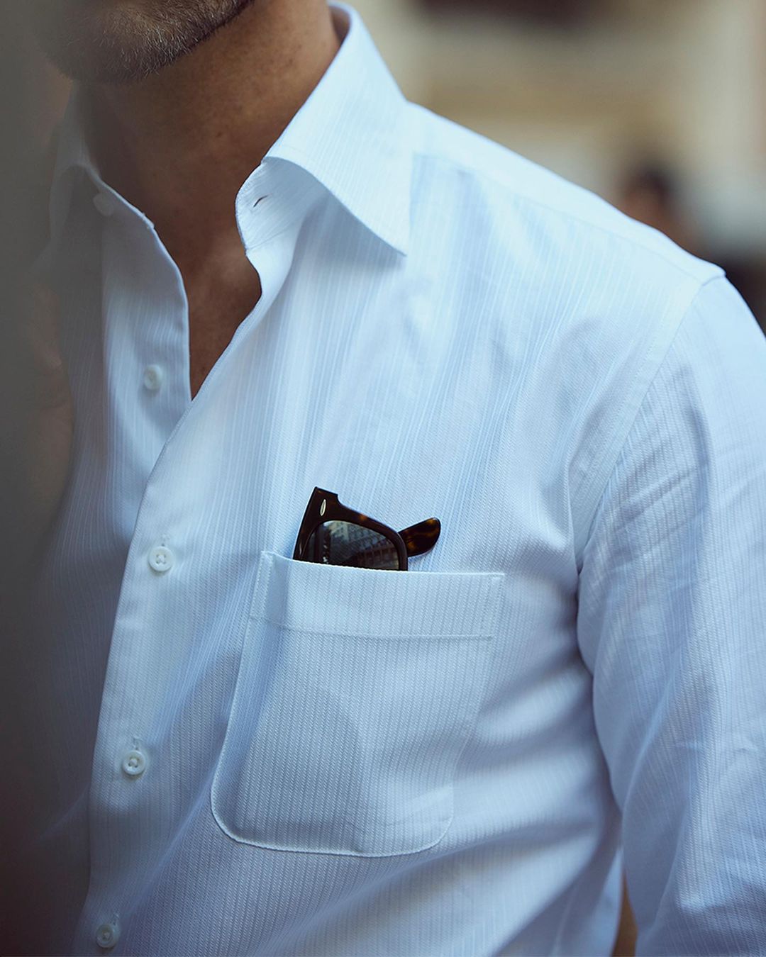 Monti White Self Stripes Business Shirt - 2