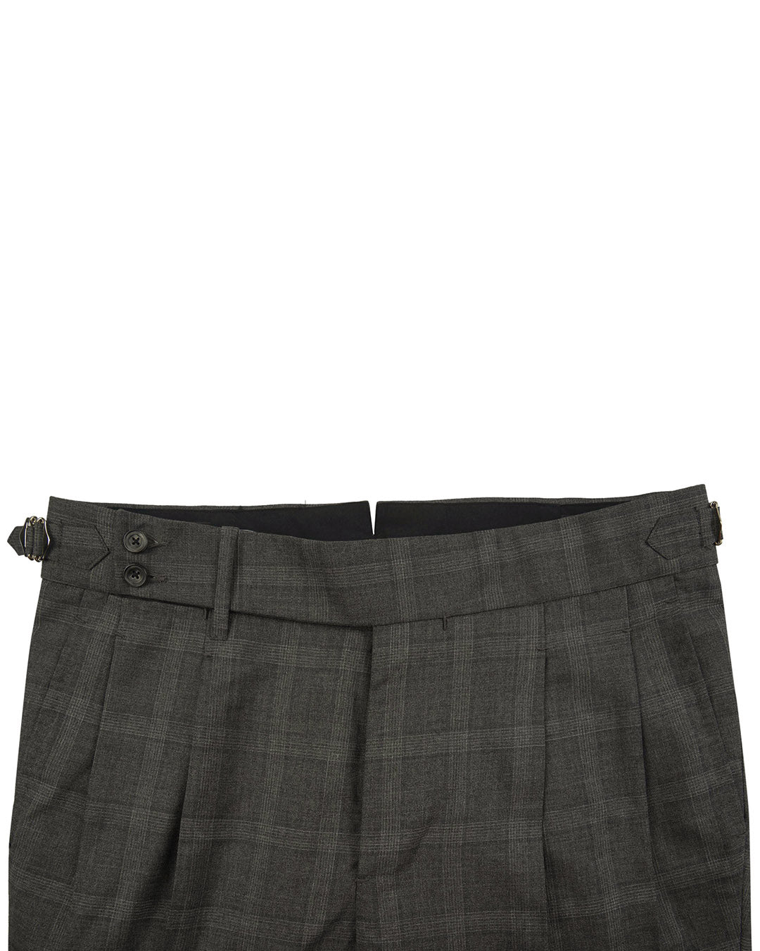 Loro Piana: Dark Grey Tartan Checks - 2