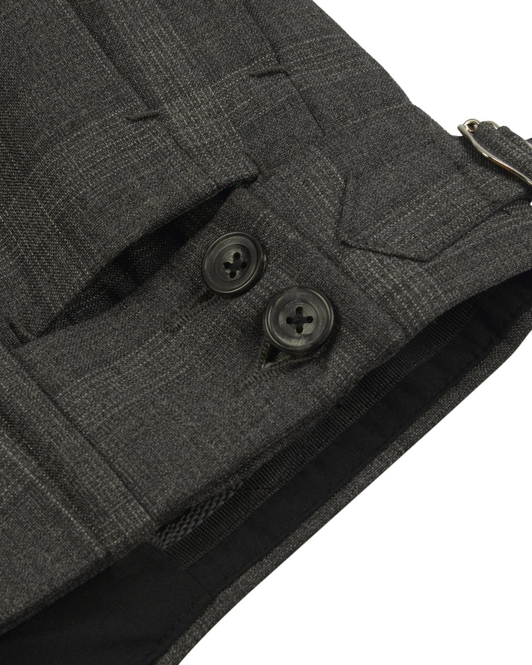Loro Piana: Dark Grey Tartan Checks - 5