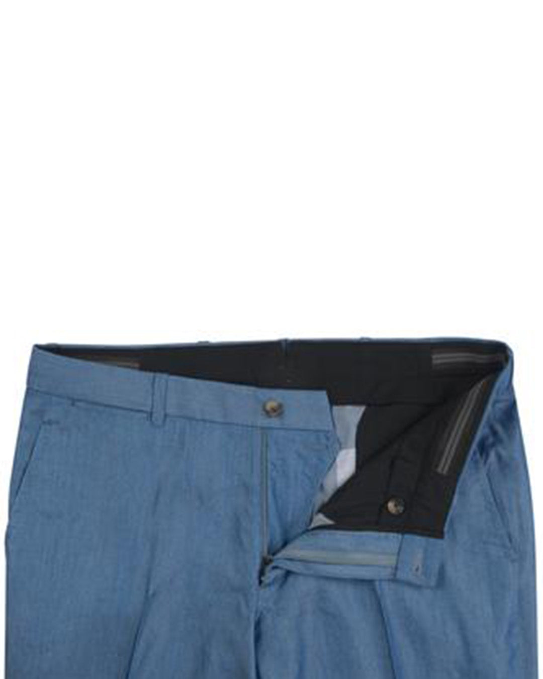 Blue Plain Cotton Pants
