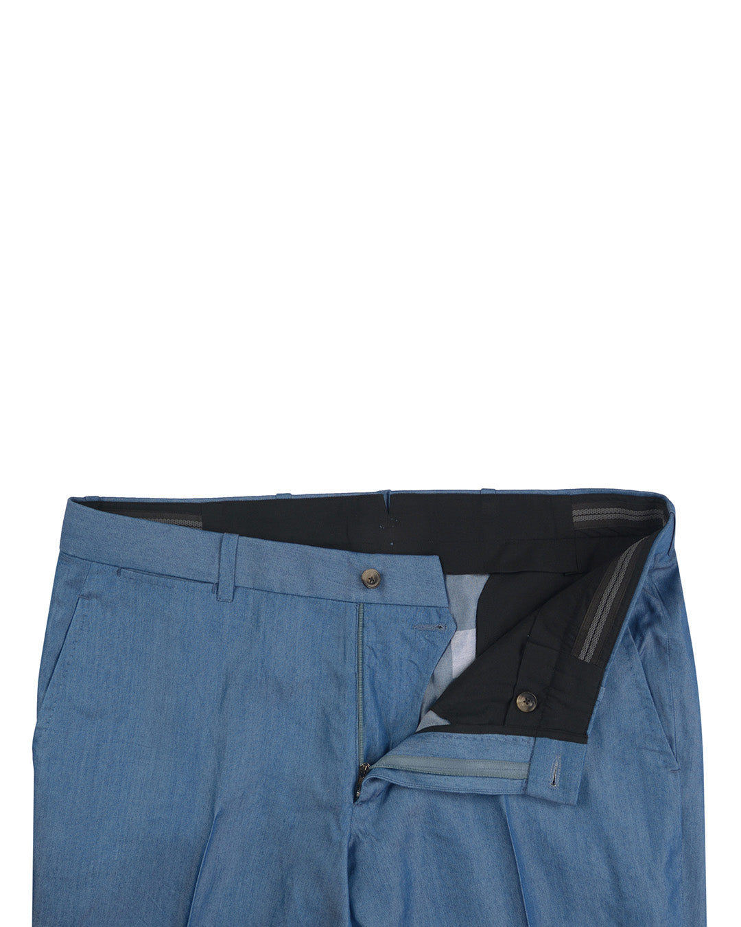 Blue Plain Cotton Pant - 3