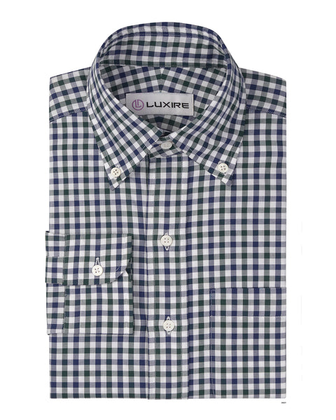 White Blue Green Gingham