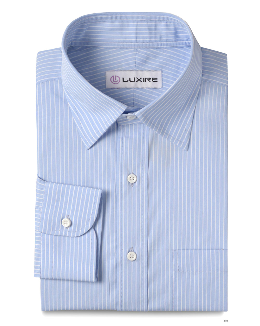 Canclini Fine Blue Dress Stripes on White - 1