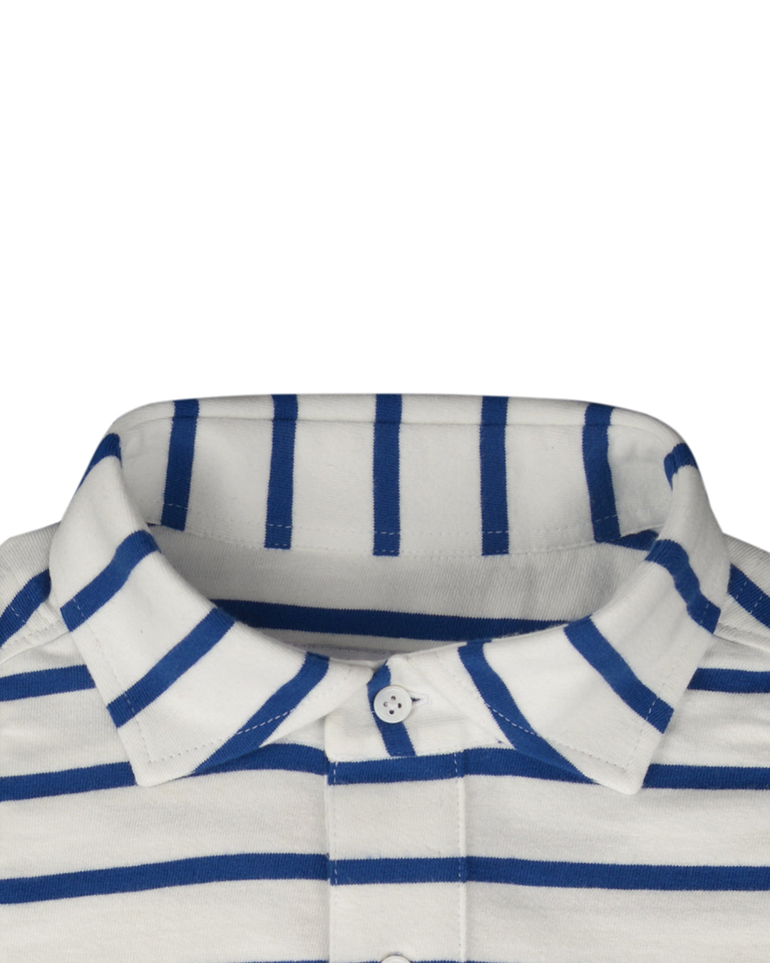 Navy & White Striped Polo T-shirt - 2