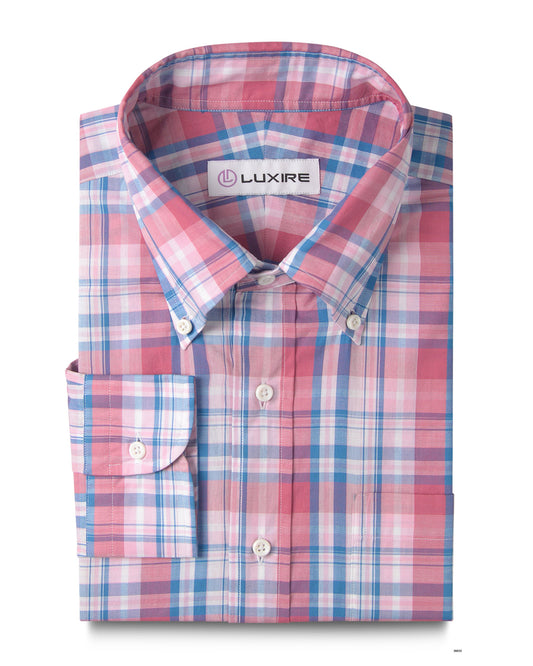 Pink Blue White Madras Checks