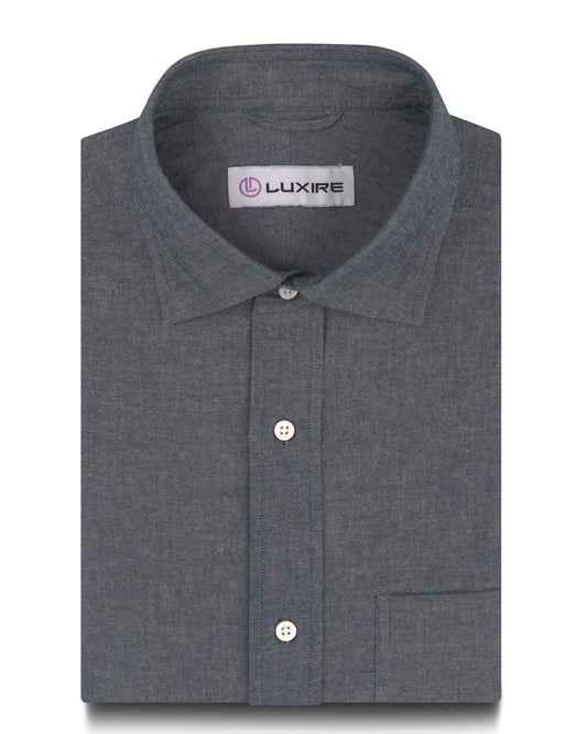 Grey Denim Chambray Shirt