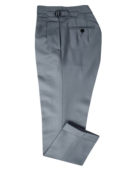 Dugdale Fine Worsted Pant - Grey Plain