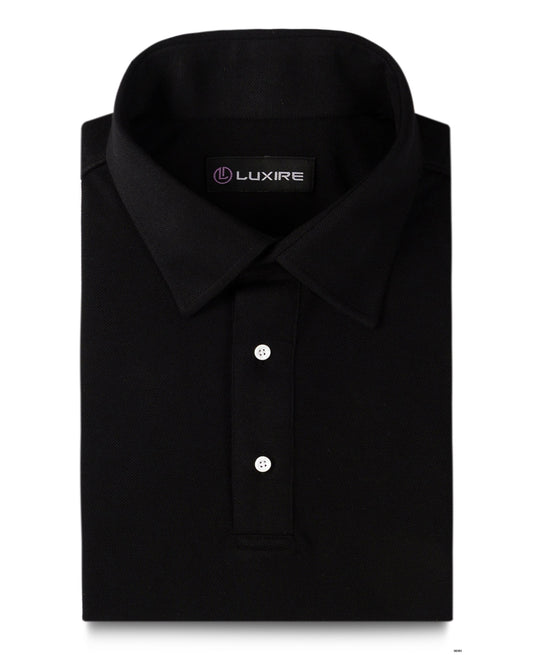 Cotton: Black Polo T-shirt