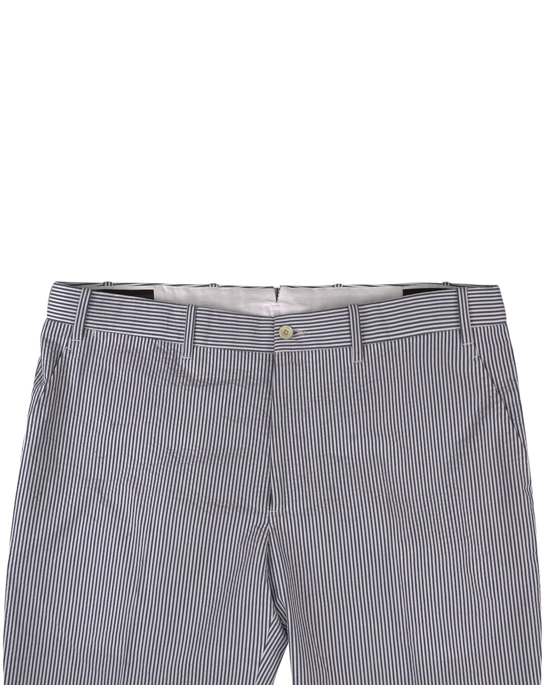 Navy Blue White Candy Stripes Seersucker - 2