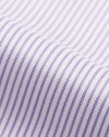 Purple Pin Stripes On White Shirt