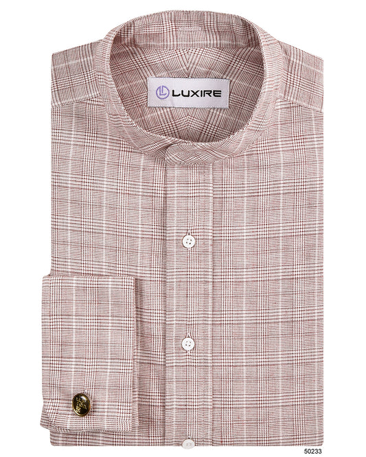 Maroon Prince Of Wales Checks Shirt