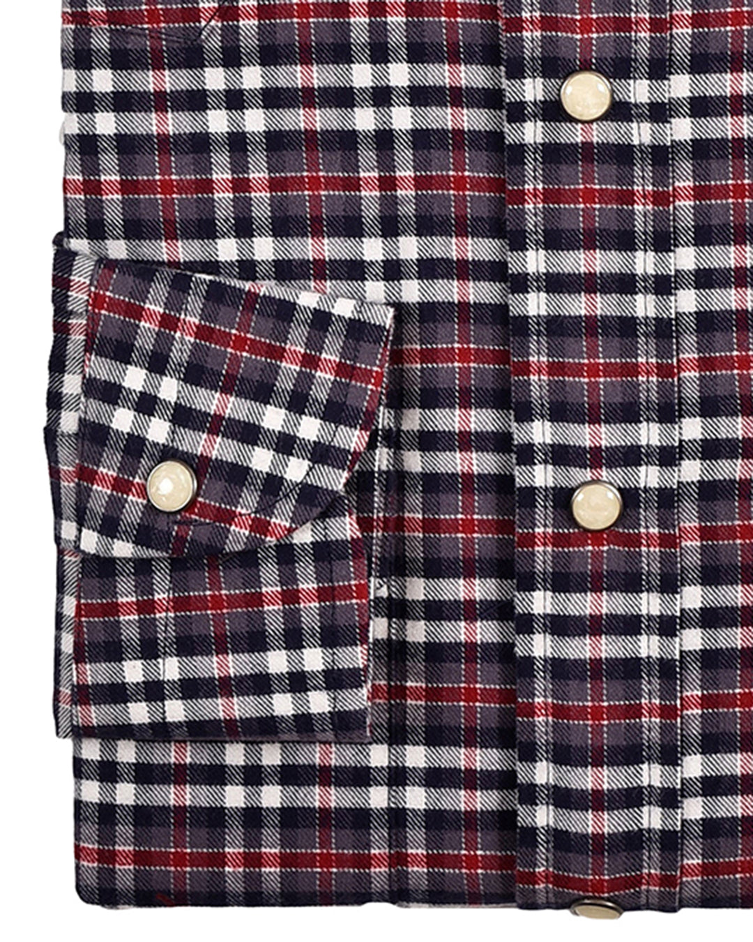 Red Navy Checks Flannel Shirt