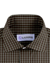 Brown Tan Navy Tartan Checks