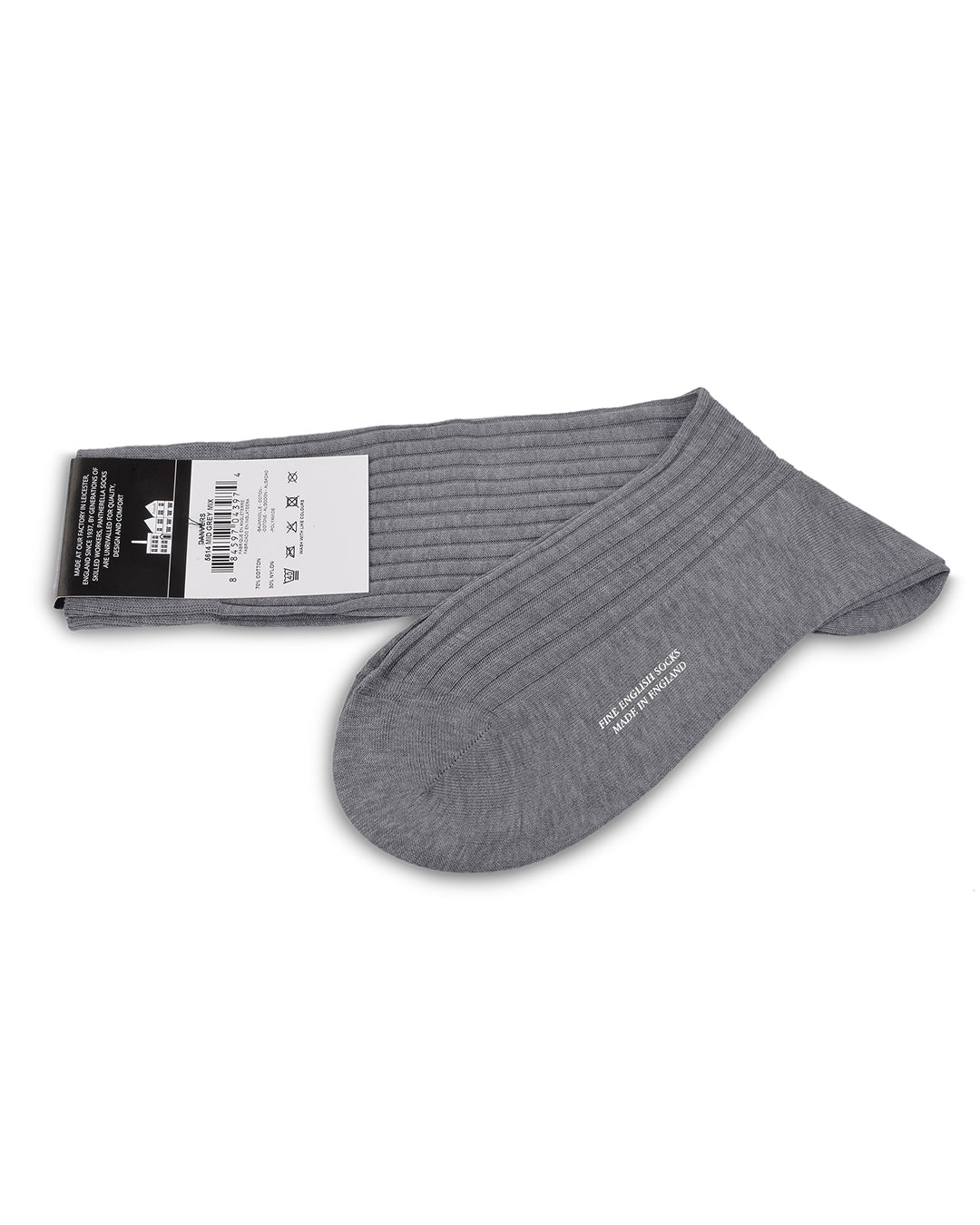 Pantherella Danvers Cotton Rib - Mid Grey - 2
