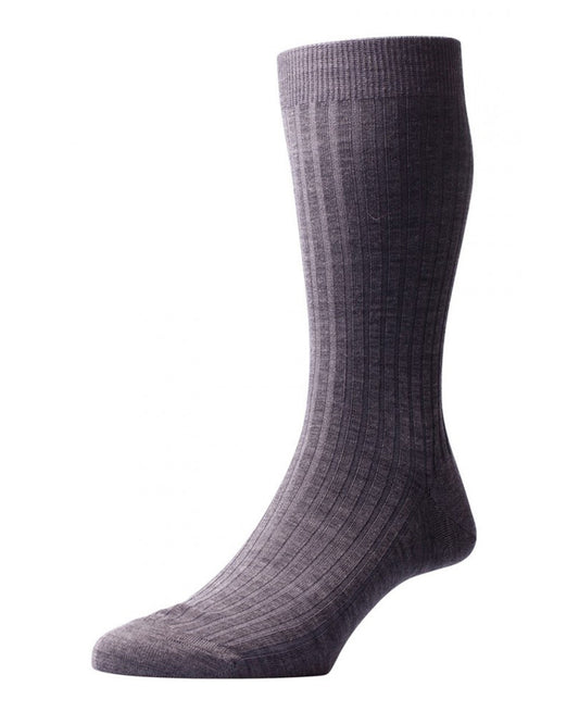 Pantherella LABURNUM Merino  Rib - Dark Grey