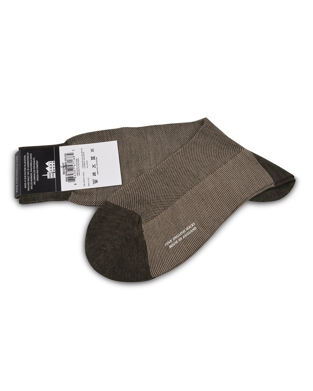 Pantherella BEAUMONT Merino  Birdseye - Dark Brown - 1