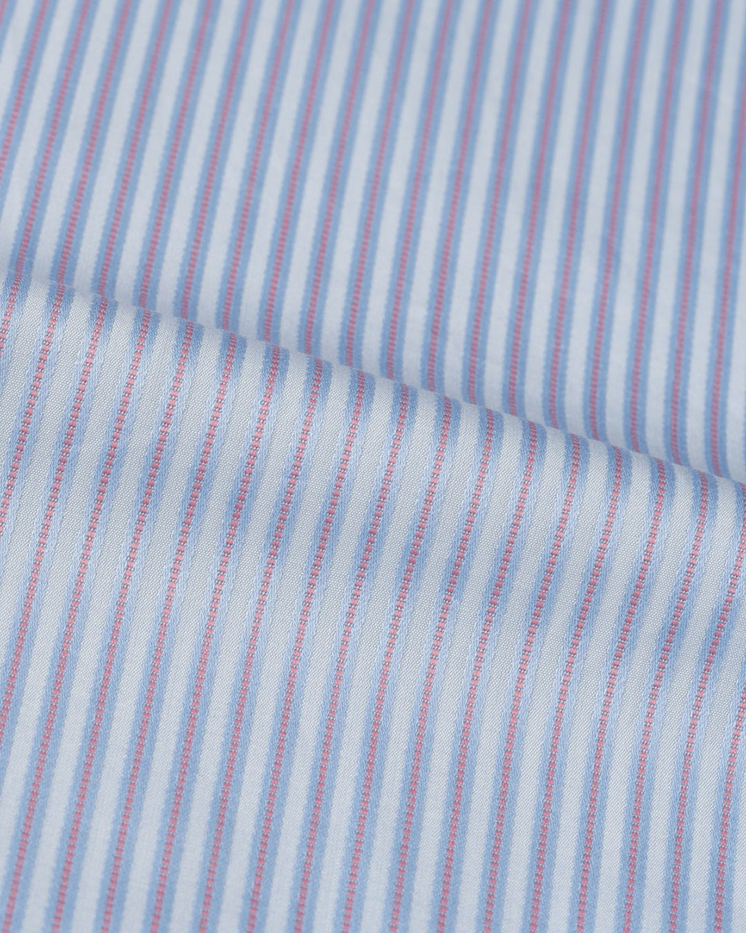 Pink Blue Satin Stripes on Pale Blue Shirt