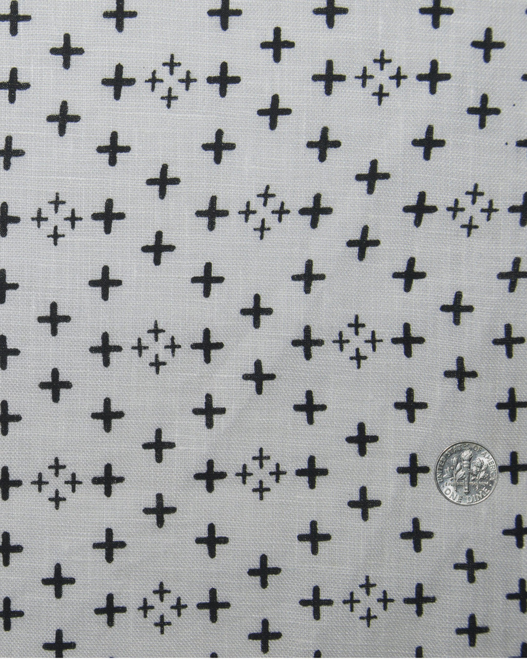 Camp collar PRESET STYLE in Linen: Black Printed Positivity On White - 2
