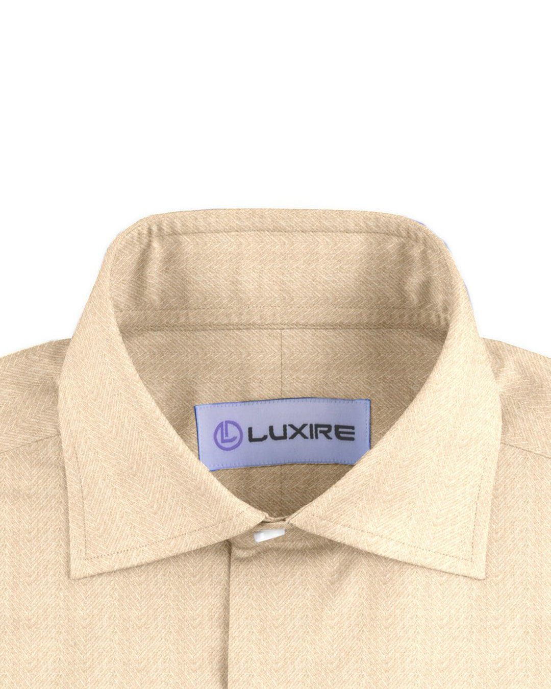 Cashmerello Alumo: Light Beige Cotton Herringbone - 2
