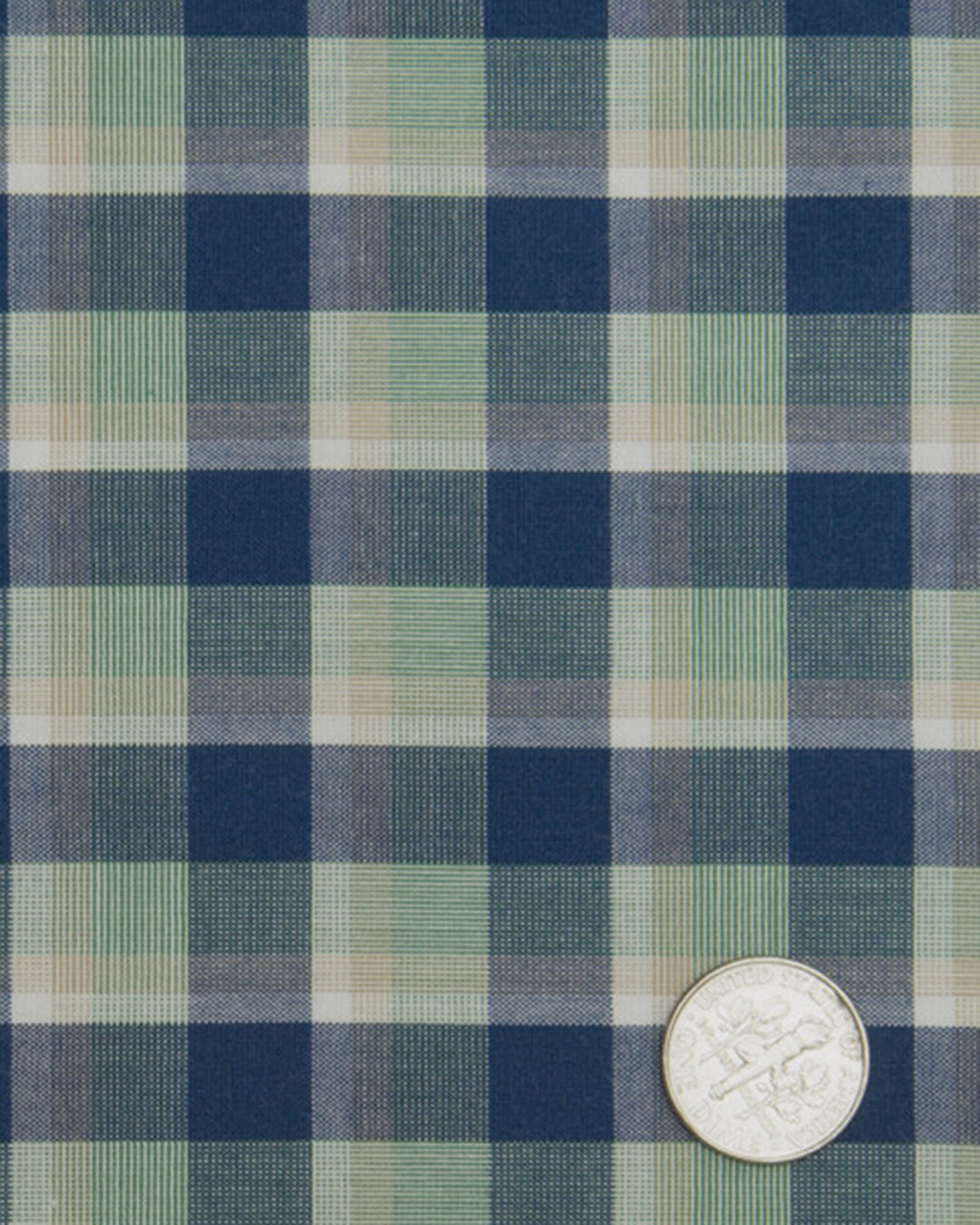 Blue Green Tartan Plaid On White